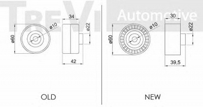 TREVI AUTOMOTIVE td1105 -  Паразитный / Ведущий ролик, зубчатый ремень